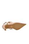 Beige Thin Heeled Womens Evening Shoes 658228 Z
