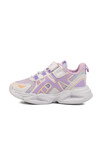 White Lilac Velcro Mesh Lightweight Girls Sneakers 2351 P