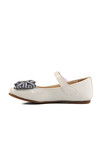 White Patent Leather Girls Bow Ribbon Ballerina Flats 180 P