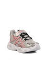 Silver Pink Velcro Mesh Lightweight Girls Sneakers 2351 P