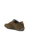 حذاء رجالي كاجوال من الجلد الطبيعي بلون الكاكي والنوبوك مقاس 328 م