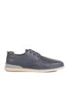 Navy Blue Genuine Leather Mens Casual Shoes Lion M
