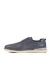Navy Blue Genuine Leather Mens Casual Shoes Lion M