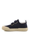 Navy Blue Velcro Linen Boys Sneakers 545 F
