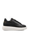 Black and White Genuine Leather Mens Sneaker Premium 02028 M