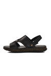 Black Genuine Leather Mens Sandals 2050 M