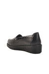 Black Genuine Leather Womens Casual Shoes BB092 Z