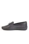 Black Genuine Leather Anatomic Womens Casual Shoes F-2045 Z