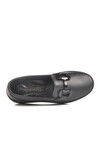Black Genuine Leather Anatomic Womens Casual Shoes F-2045 Z
