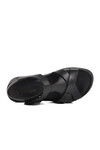 Black Genuine Leather Womens Sandals 9216 Z