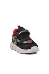 Black Red Velcro Lightweight Unisex Kids Sneakers Ruffon B