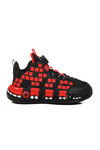 Red Fishnet Laced Ankle Boys Sneaker 1974 F