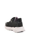 Black Lilac Velcro Mesh Girls Sneakers Ruffon F