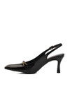 Black Patent Leather Thin Heeled Womens Evening Shoes 658224 Z