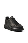 Black Genuine Leather Mens Sneakers 152-21028 M