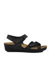 Black Velcro Lightweight Womens Wedge Heel Sandals 02-380 Z