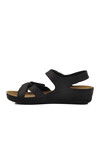 Black Velcro Lightweight Womens Wedge Heel Sandals 02-380 Z