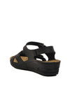 Black Velcro Lightweight Womens Wedge Heel Sandals 02-380 Z