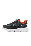 Black Orange Velcro Mesh Lightweight Boys Sneakers 2320 F