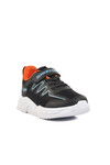 Black Orange Velcro Mesh Lightweight Boys Sneakers 2320 F