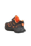 Black Orange Velcro Mesh Unisex Kids Sports Shoes 1500 F