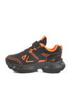 Black Orange Velcro Mesh Unisex Kids Sports Shoes 1500 P