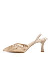 Gold Thin Heeled Womens Evening Shoes Florin T-100 Z