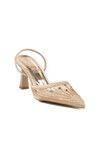 Gold Thin Heeled Womens Evening Shoes Florin T-100 Z