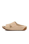 Beige Genuine Leather Womens Slippers 012 Z