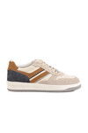 Beige Genuine Leather Mens Sneakers 4Y1987-2090 M