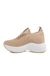 Beige Knit Thick Sole Womens Sneaker Lady 5002 Z