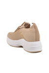 Beige Knit Thick Sole Womens Sneaker Lady 5002 Z