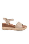 Beige Heeled Womens Sandals T-003 Z