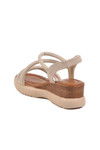 Beige Heeled Womens Sandals T-004 Z