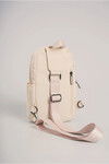 Beige Womens Textile Crossbody Backpack 17984
