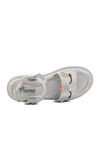 Silver Velcro Orthopedic Girls Sandals 25T105 F