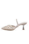 Silver Thin Heeled Womens Evening Shoes Florin T-100 Z