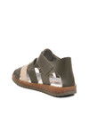 Khaki Beige Velcro Lightweight Unisex Childrens Sandals 17370 B
