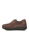Brown Genuine Leather Velcro Anatomic Womens Casual Shoes 42633 Z