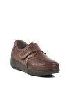 Brown Genuine Leather Velcro Anatomic Womens Casual Shoes 42633 Z