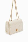 Cream Patent Leather Womens Shoulder Bag 930075
