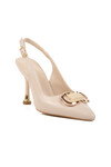 Cream Thin Heeled Evening Shoes PC-54547 Z