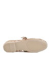 Cream Belted Lightly Patterned Womens Ballerinas B-52 Z
