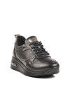 Black Air Flow Genuine Leather Womens Casual Shoes 2216654Y Z