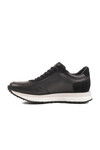 Black Genuine Leather Mens Sneakers 4Y2187-E2667 M