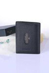 Black Genuine Leather Mens Card Holder 724