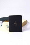 Black Genuine Leather Mens Card Holder 724