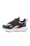 Black Fuchsia Velcro Mesh Girls Sneakers 2480 P