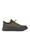 Black Khaki Genuine Leather Mens Casual Shoes 4K9824 M