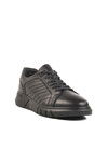 Black Genuine Leather Fur Lined Mens Casual Shoes 2K1244-HK-510 M